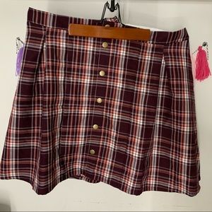 TORRID Plaid Button Skirt